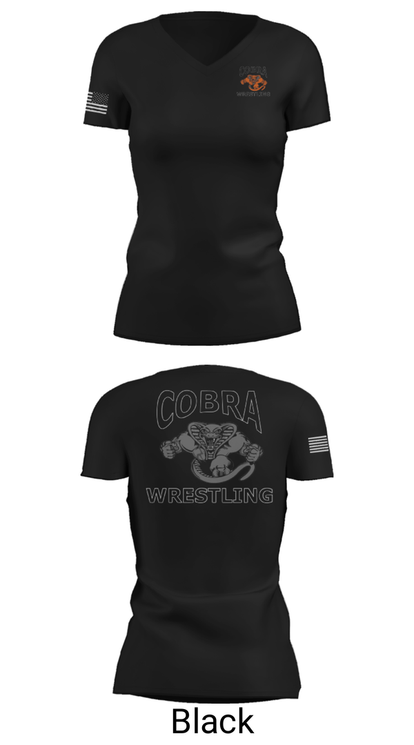 Women's Short Sleeve Vneck Shirt, Cobra Wrestling Club, Wrestling, Teamtime, Team time, sublimation, custom sports apparel, team uniforms, spirit wear, spiritwear, sports uniforms, custom shirts, team store, custom team store, fundraiser sports, apparel fundraiser