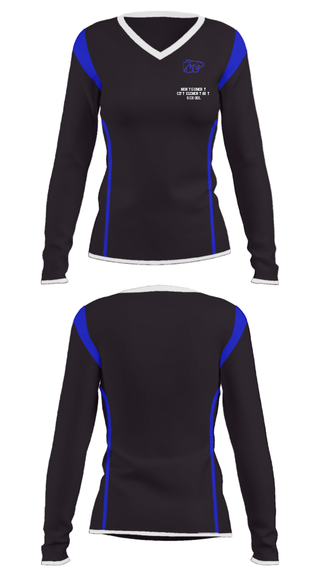 Women's Long Sleeve Vneck Shirt, Montgomery City Elementary School, Spirit Store, Teamtime, Team time, sublimation, custom sports apparel, team uniforms, spirit wear, spiritwear, sports uniforms, custom shirts, team store, custom team store, fundraiser sports, apparel fundraiser