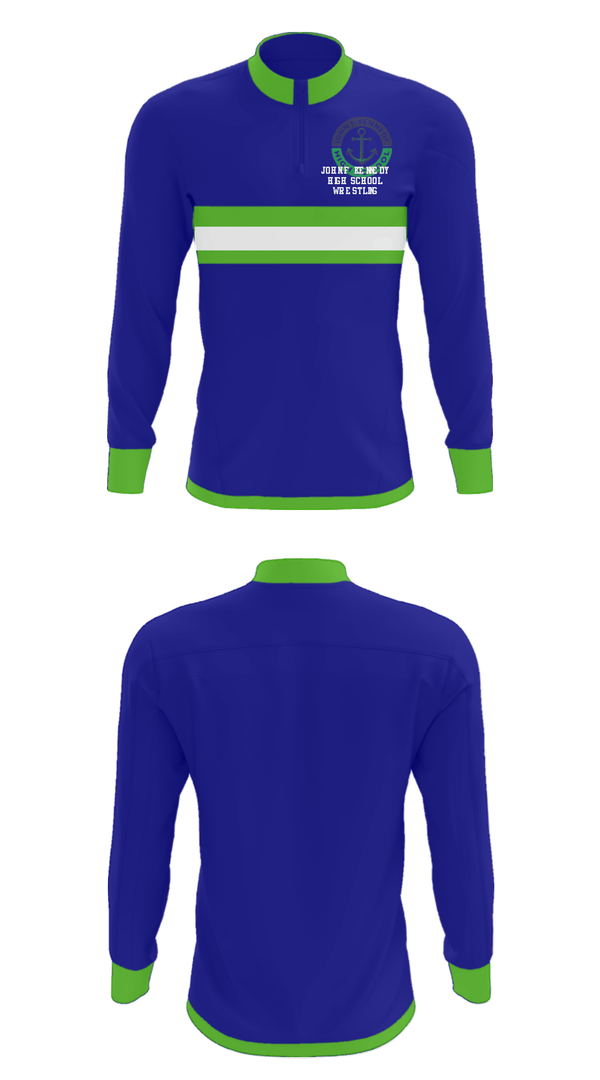 Quarter Zip Jacket, John F Kennedy High School Wrestling, Wrestling, Teamtime, Team time, sublimation, custom sports apparel, team uniforms, spirit wear, spiritwear, sports uniforms, custom shirts, team store, custom team store, fundraiser sports, apparel fundraiser