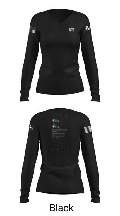 PAUL’S ALL ELECTRIC LAWN & LANDSCAPING 54268083 Women's Long Sleeve V-neck Shirt - 13