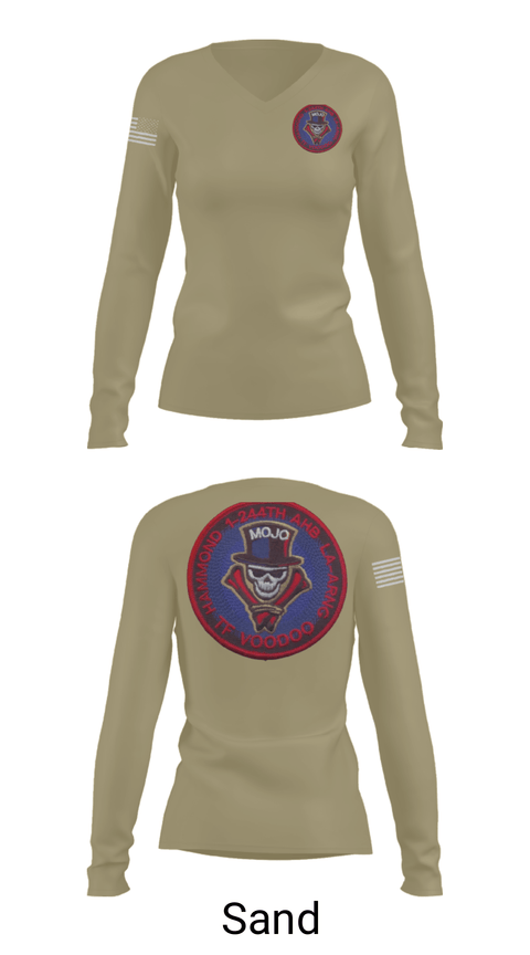 Women's Long Sleeve Vneck Shirt, 1-244th AASF, National Guard, Teamtime, Team time, sublimation, custom sports apparel, team uniforms, spirit wear, spiritwear, sports uniforms, custom shirts, team store, custom team store, fundraiser sports, apparel fundraiser