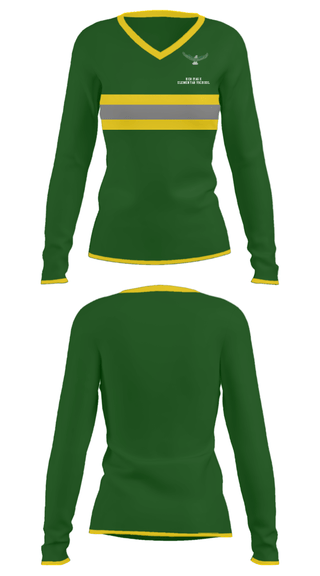 Women's Long Sleeve Vneck Shirt, Heritage Elementary School, Spirit Store, Teamtime, Team time, sublimation, custom sports apparel, team uniforms, spirit wear, spiritwear, sports uniforms, custom shirts, team store, custom team store, fundraiser sports, apparel fundraiser