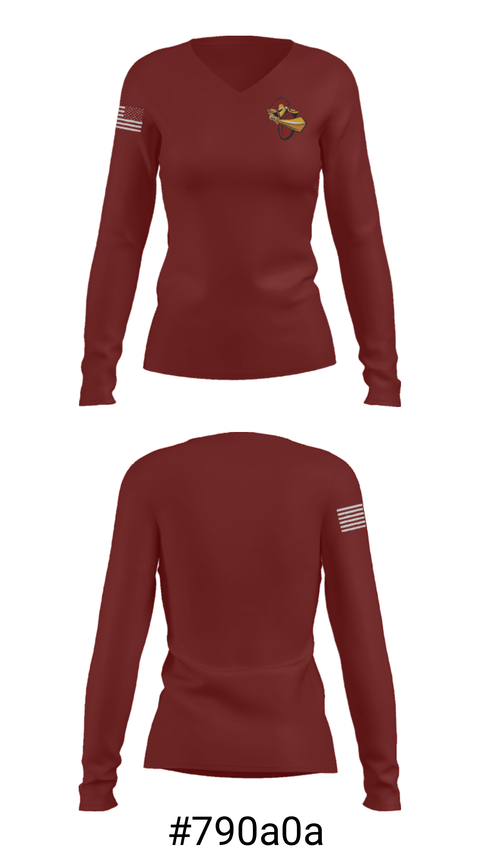 Women's Long Sleeve Vneck Shirt, Stanton County High School, Spirit Store, Teamtime, Team time, sublimation, custom sports apparel, team uniforms, spirit wear, spiritwear, sports uniforms, custom shirts, team store, custom team store, fundraiser sports, apparel fundraiser
