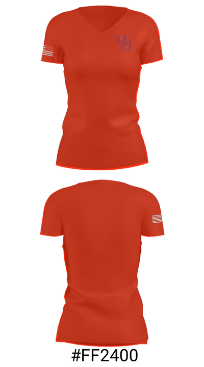 University Of Houston Diving 59322801 Women's Short Sleeve V-neck Shirt - 21