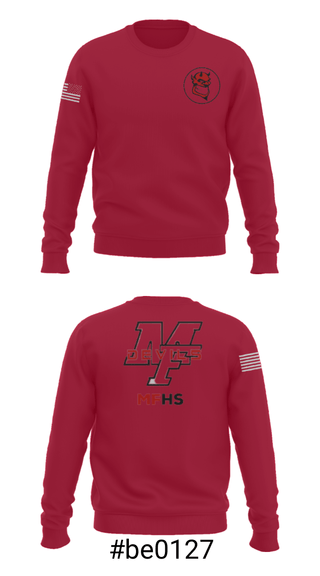 Crew Neck Sweatshirt, Marion Franklin lady Red Devils, Women's Basketball, Teamtime, Team time, sublimation, custom sports apparel, team uniforms, spirit wear, spiritwear, sports uniforms, custom shirts, team store, custom team store, fundraiser sports, apparel fundraiser