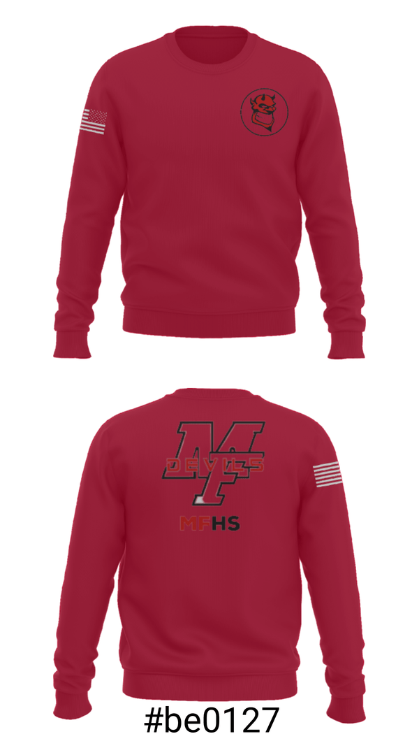 Crew Neck Sweatshirt, Marion Franklin lady Red Devils, Women's Basketball, Teamtime, Team time, sublimation, custom sports apparel, team uniforms, spirit wear, spiritwear, sports uniforms, custom shirts, team store, custom team store, fundraiser sports, apparel fundraiser