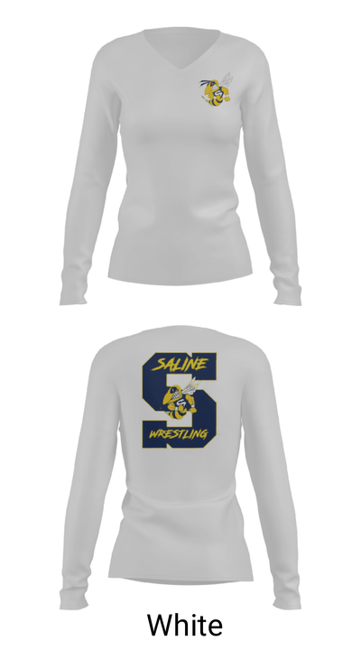 Saline Middle School Wrestling 11317795 Women's Long Sleeve V-neck Shirt - 6
