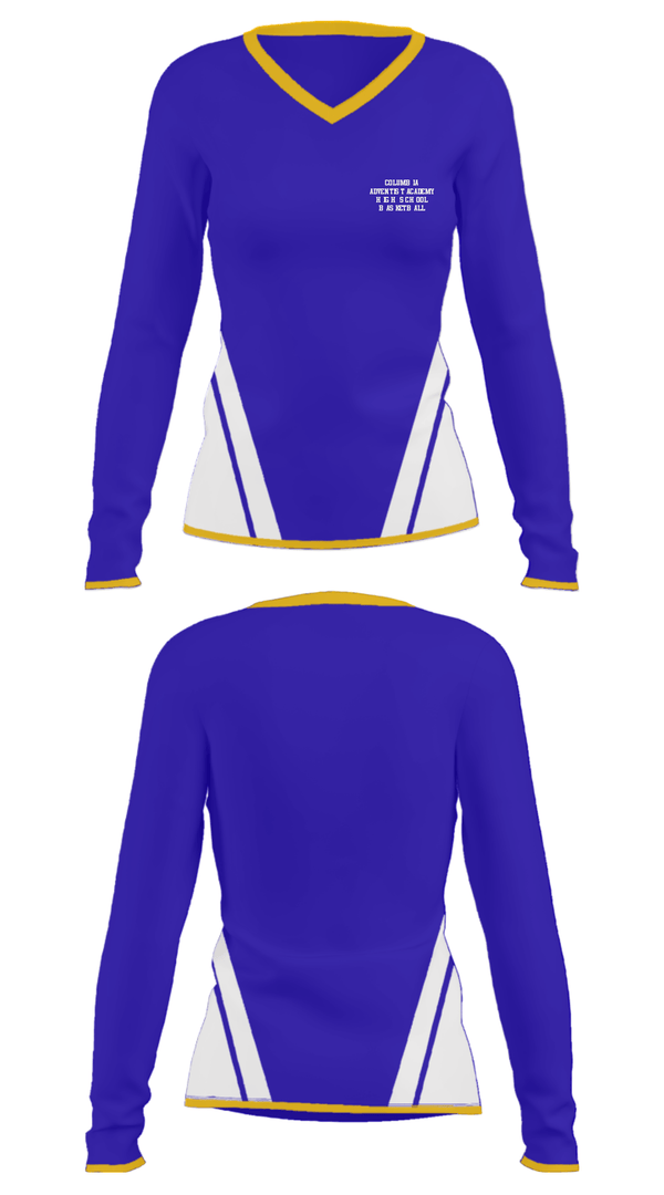 Women's Long Sleeve Vneck Shirt, Columbia Adventist Academy High School Basketball, Men's Basketball, Teamtime, Team time, sublimation, custom sports apparel, team uniforms, spirit wear, spiritwear, sports uniforms, custom shirts, team store, custom team store, fundraiser sports, apparel fundraiser