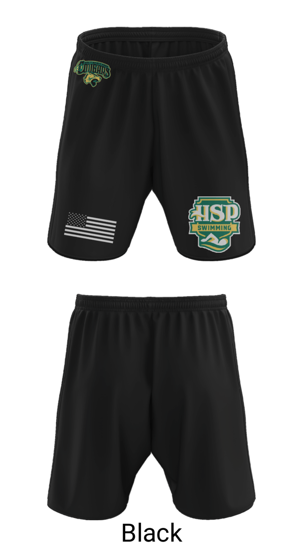 Athletic Shorts With Pockets, Holy Spirit Preparatory Upper School Swimming, Swimming, Teamtime, Team time, sublimation, custom sports apparel, team uniforms, spirit wear, spiritwear, sports uniforms, custom shirts, team store, custom team store, fundraiser sports, apparel fundraiser