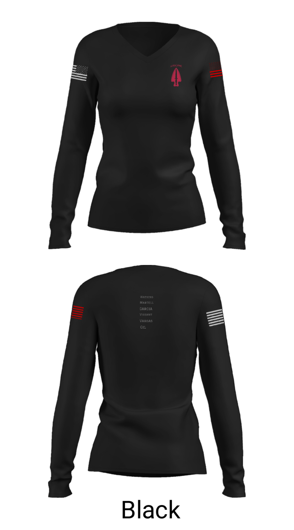Women's Long Sleeve Vneck Shirt, , Army, Teamtime, Team time, sublimation, custom sports apparel, team uniforms, spirit wear, spiritwear, sports uniforms, custom shirts, team store, custom team store, fundraiser sports, apparel fundraiser