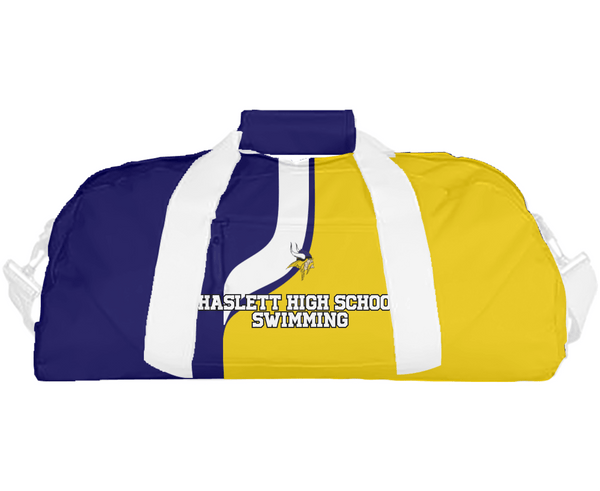 Duffle Bag, Haslett High School Swimming, Swimming, Teamtime, Team time, sublimation, custom sports apparel, team uniforms, spirit wear, spiritwear, sports uniforms, custom shirts, team store, custom team store, fundraiser sports, apparel fundraiser