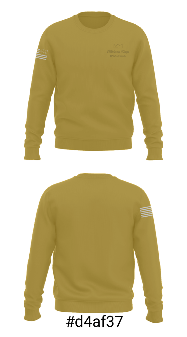Crew Neck Sweatshirt, Oklahoma Kings Basketball, Men's Basketball, Teamtime, Team time, sublimation, custom sports apparel, team uniforms, spirit wear, spiritwear, sports uniforms, custom shirts, team store, custom team store, fundraiser sports, apparel fundraiser