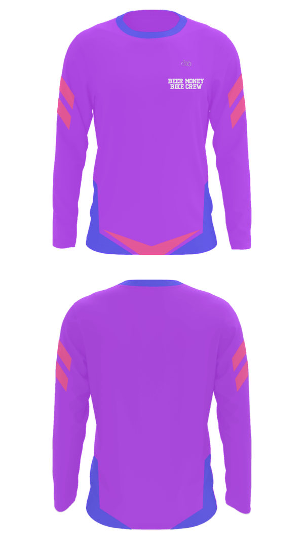 Long Sleeve Performance Shirt, Beer Money Bike Crew, Cycling, Teamtime, Team time, sublimation, custom sports apparel, team uniforms, spirit wear, spiritwear, sports uniforms, custom shirts, team store, custom team store, fundraiser sports, apparel fundraiser