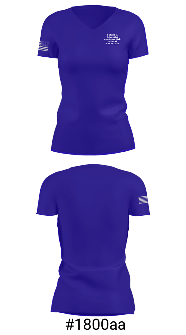 Women's Short Sleeve Vneck Shirt, Columbia Adventist Academy High School Basketball, Men's Basketball, Teamtime, Team time, sublimation, custom sports apparel, team uniforms, spirit wear, spiritwear, sports uniforms, custom shirts, team store, custom team store, fundraiser sports, apparel fundraiser