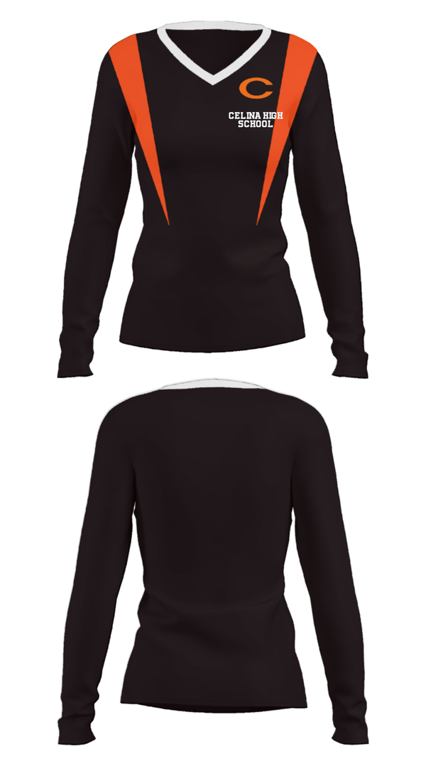Women's Long Sleeve Vneck Shirt, Celina High School, Wrestling, Teamtime, Team time, sublimation, custom sports apparel, team uniforms, spirit wear, spiritwear, sports uniforms, custom shirts, team store, custom team store, fundraiser sports, apparel fundraiser