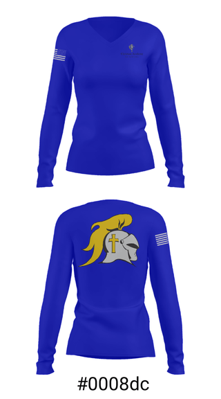 Women's Long Sleeve Vneck Shirt, Christian Academy of Indiana, Spirit Store, Teamtime, Team time, sublimation, custom sports apparel, team uniforms, spirit wear, spiritwear, sports uniforms, custom shirts, team store, custom team store, fundraiser sports, apparel fundraiser