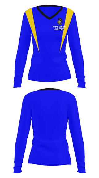 Women's Long Sleeve Vneck Shirt, Lisbon Central High School Basketball, Men's Basketball, Teamtime, Team time, sublimation, custom sports apparel, team uniforms, spirit wear, spiritwear, sports uniforms, custom shirts, team store, custom team store, fundraiser sports, apparel fundraiser