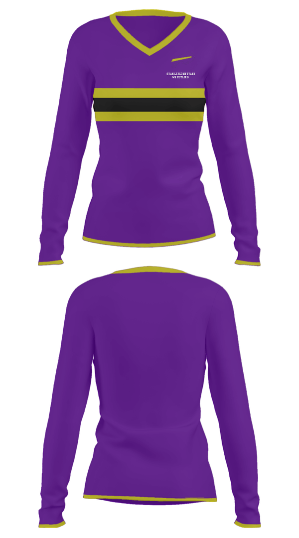 Women's Long Sleeve Vneck Shirt, Stanley County Aau Wrestling, Wrestling, Teamtime, Team time, sublimation, custom sports apparel, team uniforms, spirit wear, spiritwear, sports uniforms, custom shirts, team store, custom team store, fundraiser sports, apparel fundraiser