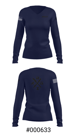 Women's Long Sleeve Vneck Shirt, ARG3X®️, , Teamtime, Team time, sublimation, custom sports apparel, team uniforms, spirit wear, spiritwear, sports uniforms, custom shirts, team store, custom team store, fundraiser sports, apparel fundraiser