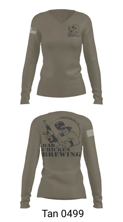 Bad Chicken Brewing 42843068 Women's Long Sleeve V-neck Shirt - 39