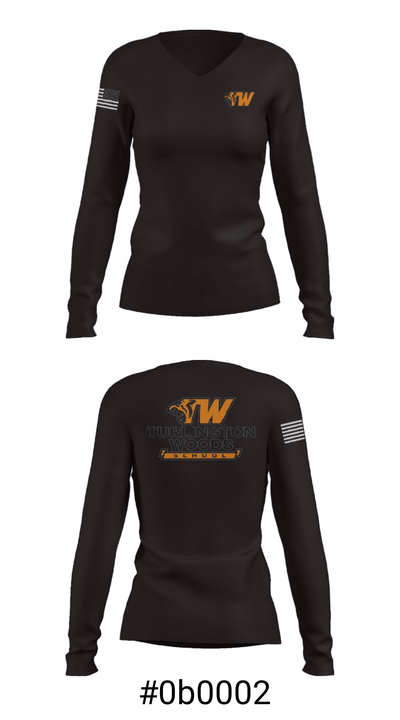 Turlington Woods Alternative School 19536572 Women's Long Sleeve V-neck Shirt - 20