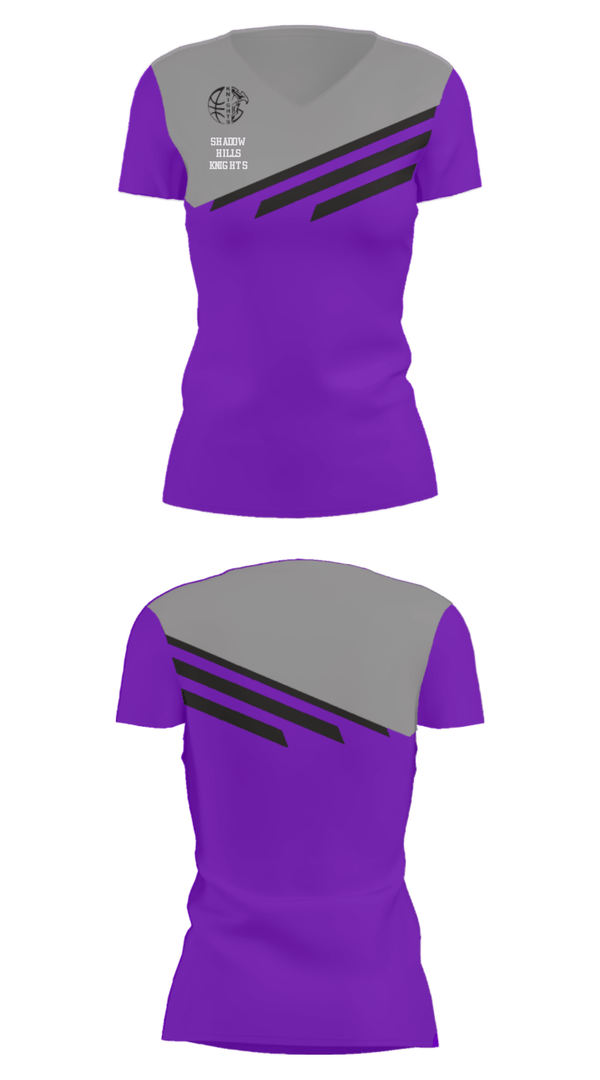 Women's Short Sleeve Vneck Shirt, Shadow Hills Knights, Men's Basketball, Teamtime, Team time, sublimation, custom sports apparel, team uniforms, spirit wear, spiritwear, sports uniforms, custom shirts, team store, custom team store, fundraiser sports, apparel fundraiser