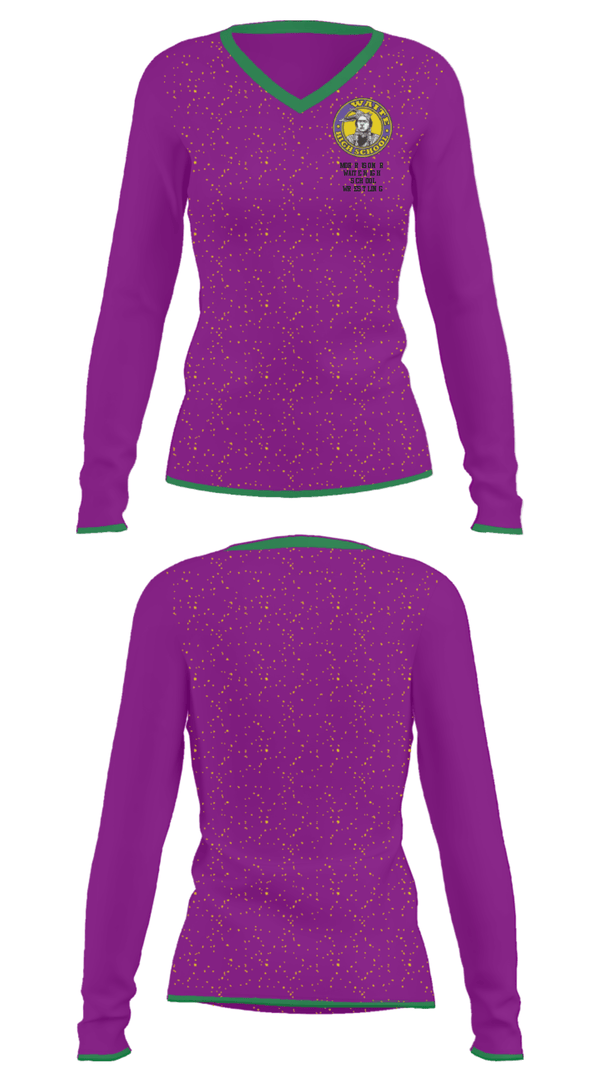 Women's Long Sleeve Vneck Shirt, Morrison R Waite High School Wrestling, Wrestling, Teamtime, Team time, sublimation, custom sports apparel, team uniforms, spirit wear, spiritwear, sports uniforms, custom shirts, team store, custom team store, fundraiser sports, apparel fundraiser