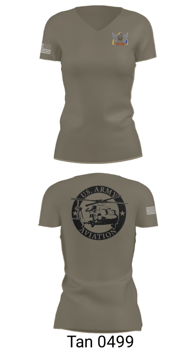 A Co 1-13 AVN REGT 59658620 Women's Short Sleeve V-neck Shirt - 36
