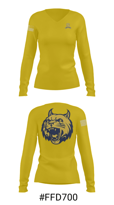 Springfield High School Bowling 98266718 Women's Long Sleeve V-neck Shirt - 20
