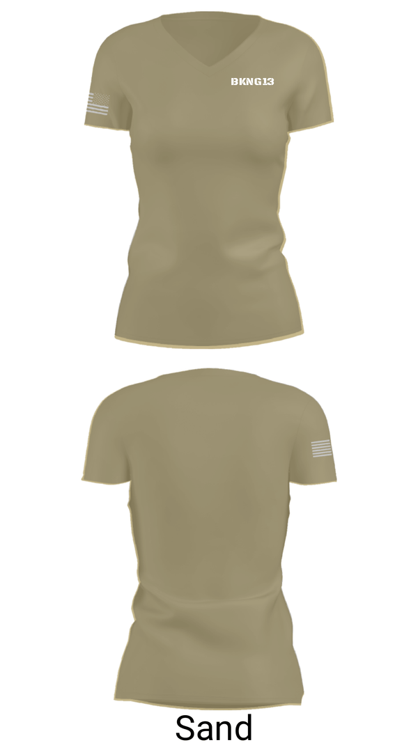 Women's Short Sleeve Vneck Shirt, BKNG13, Army, Teamtime, Team time, sublimation, custom sports apparel, team uniforms, spirit wear, spiritwear, sports uniforms, custom shirts, team store, custom team store, fundraiser sports, apparel fundraiser