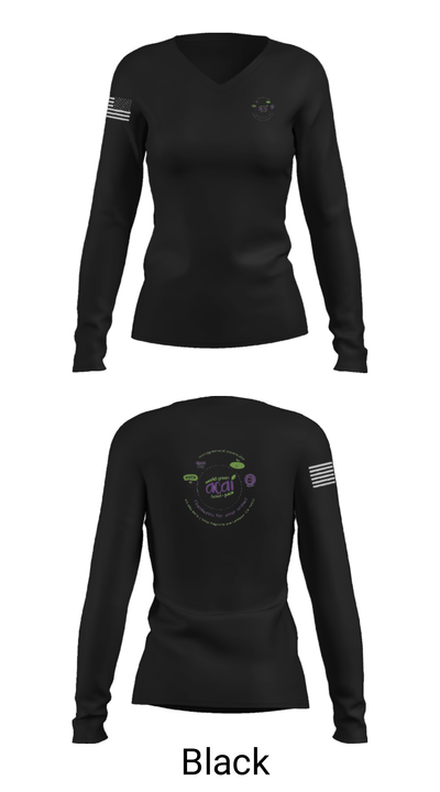 World green açaí bowl 42170125 Women's Long Sleeve V-neck Shirt - 13