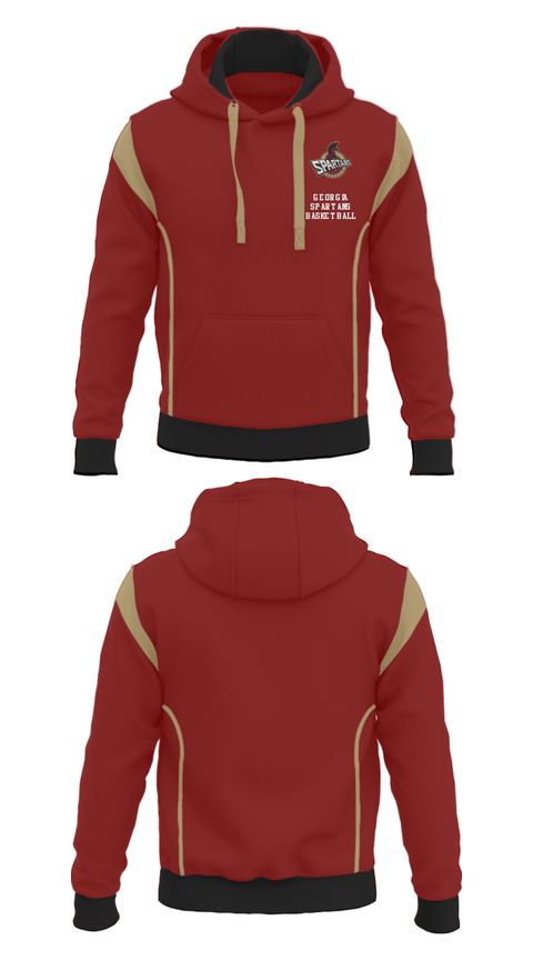 Hoodie, Georgia Spartans Basketball, Men's Basketball, Teamtime, Team time, sublimation, custom sports apparel, team uniforms, spirit wear, spiritwear, sports uniforms, custom shirts, team store, custom team store, fundraiser sports, apparel fundraiser