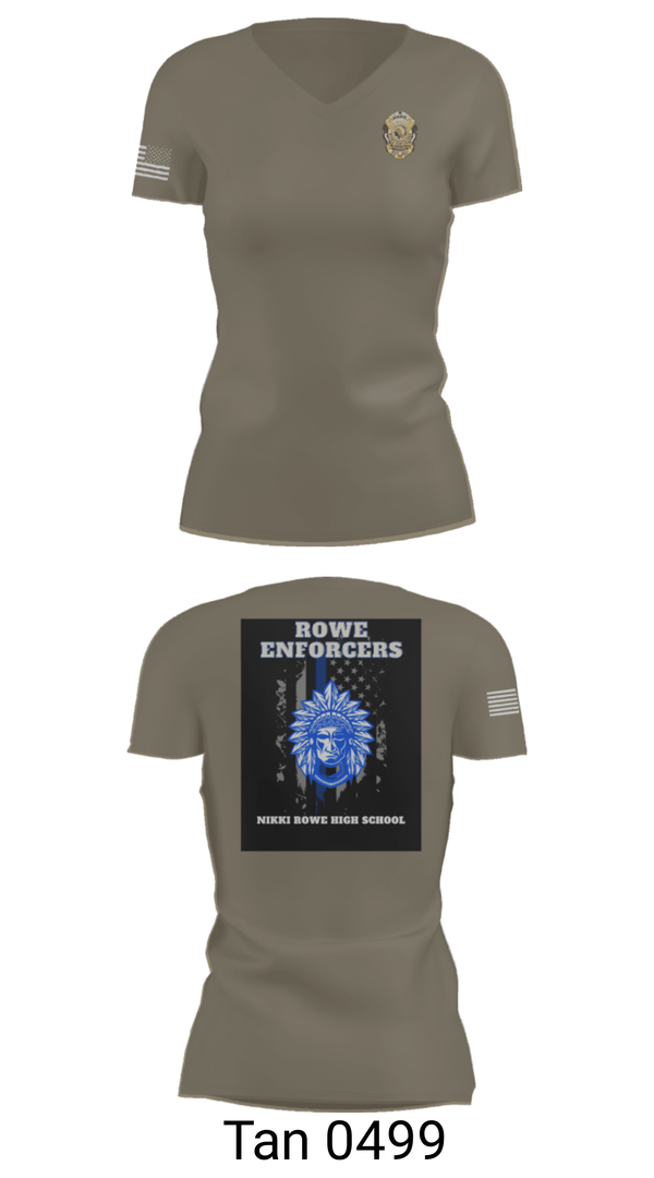 Women's Short Sleeve Vneck Shirt, Rowe Enforcers, Police, Teamtime, Team time, sublimation, custom sports apparel, team uniforms, spirit wear, spiritwear, sports uniforms, custom shirts, team store, custom team store, fundraiser sports, apparel fundraiser