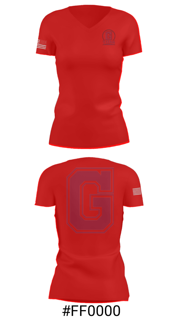 Women's Short Sleeve Vneck Shirt, Glenwood High School Wrestling, Wrestling, Teamtime, Team time, sublimation, custom sports apparel, team uniforms, spirit wear, spiritwear, sports uniforms, custom shirts, team store, custom team store, fundraiser sports, apparel fundraiser