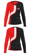 Edgewood High School Swimming 89925372 Women's Long Sleeve V-neck Shirt - 34