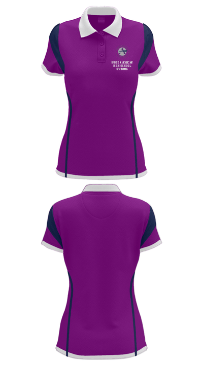 Sussex Academy High School Swimming 13215397 Women's Short Sleeve Performance Polo  - 26