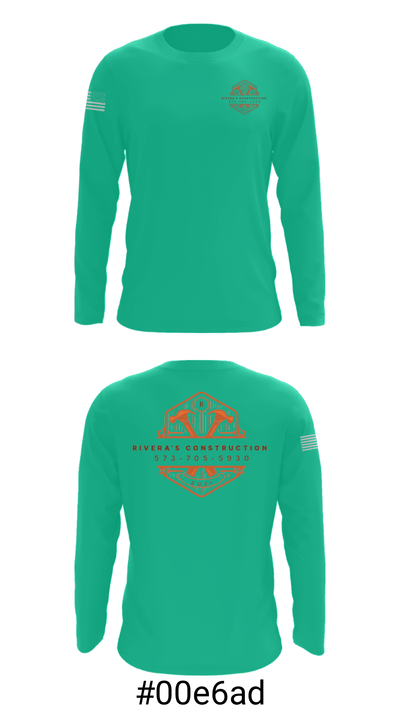 Rivera's Construction 31728609 Long Sleeve Performance Shirt - 18