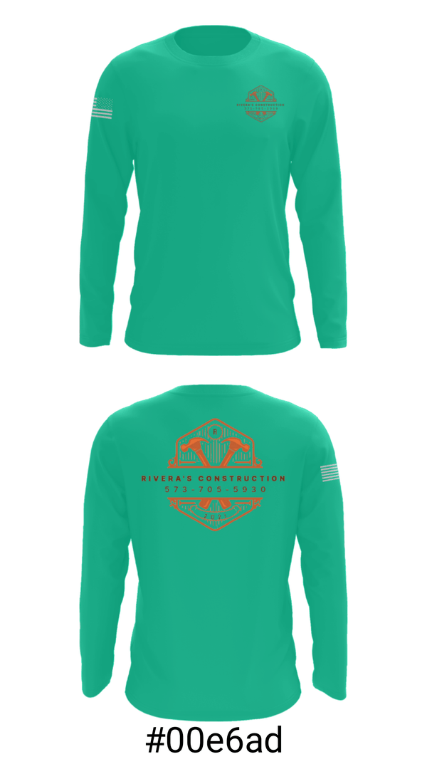 Long Sleeve Performance Shirt, Rivera's Construction, , Teamtime, Team time, sublimation, custom sports apparel, team uniforms, spirit wear, spiritwear, sports uniforms, custom shirts, team store, custom team store, fundraiser sports, apparel fundraiser