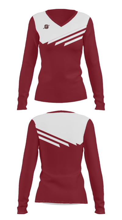Ganado High School 62303781 Women's Long Sleeve V-neck Shirt - 28