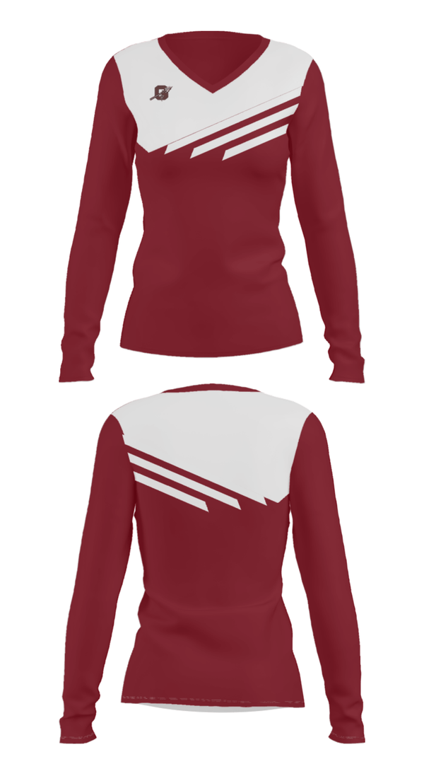 Women's Long Sleeve Vneck Shirt, Ganado High School, Spirit Store, Teamtime, Team time, sublimation, custom sports apparel, team uniforms, spirit wear, spiritwear, sports uniforms, custom shirts, team store, custom team store, fundraiser sports, apparel fundraiser