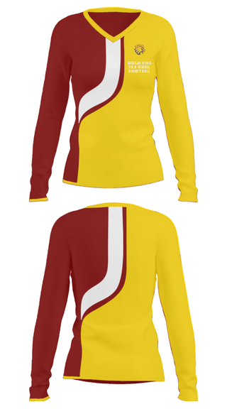 Women's Long Sleeve Vneck Shirt, Douglas Byrd High School Basketball, Men's Basketball, Teamtime, Team time, sublimation, custom sports apparel, team uniforms, spirit wear, spiritwear, sports uniforms, custom shirts, team store, custom team store, fundraiser sports, apparel fundraiser