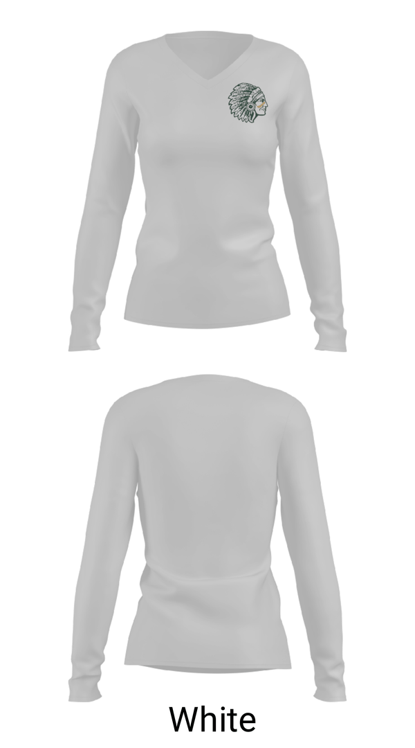 Women's Long Sleeve Vneck Shirt, Satanta Junior High School, Spirit Store, Teamtime, Team time, sublimation, custom sports apparel, team uniforms, spirit wear, spiritwear, sports uniforms, custom shirts, team store, custom team store, fundraiser sports, apparel fundraiser