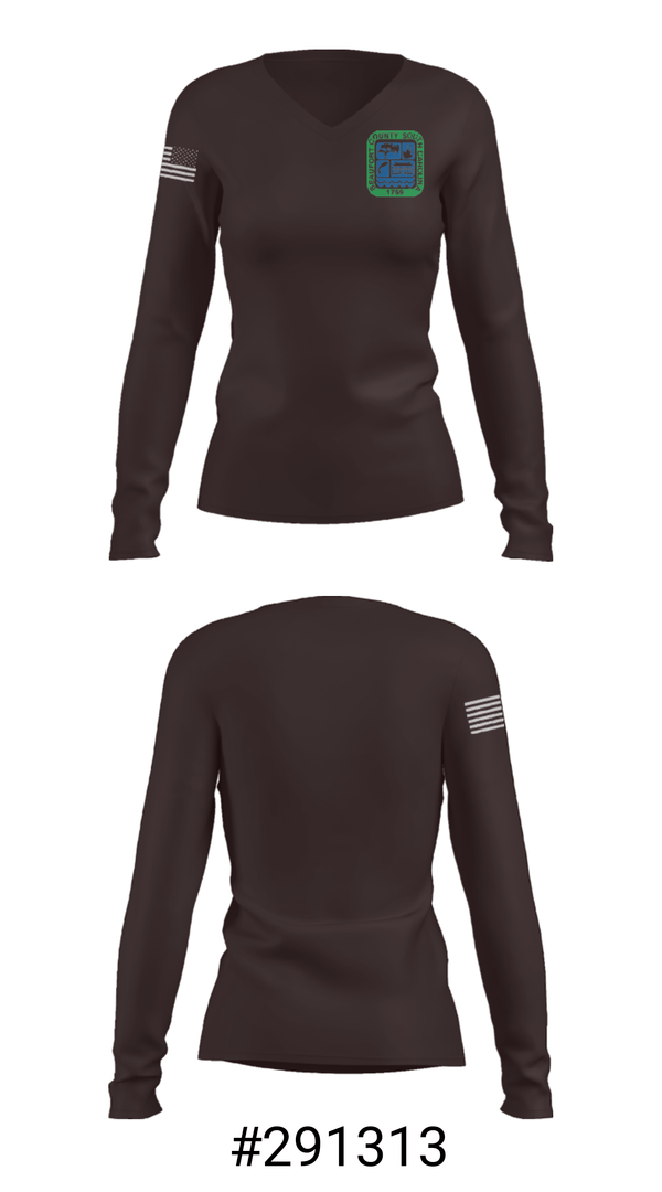 Women's Long Sleeve Vneck Shirt, Beaufort County Fleet Management, , Teamtime, Team time, sublimation, custom sports apparel, team uniforms, spirit wear, spiritwear, sports uniforms, custom shirts, team store, custom team store, fundraiser sports, apparel fundraiser