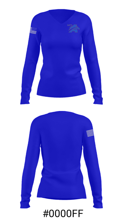 Mt Ararat High School Swimming 4453667 Women's Long Sleeve V-neck Shirt - 20