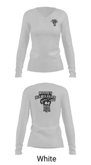 Women's Long Sleeve Vneck Shirt, Woodys Hawaiian bbq, , Teamtime, Team time, sublimation, custom sports apparel, team uniforms, spirit wear, spiritwear, sports uniforms, custom shirts, team store, custom team store, fundraiser sports, apparel fundraiser