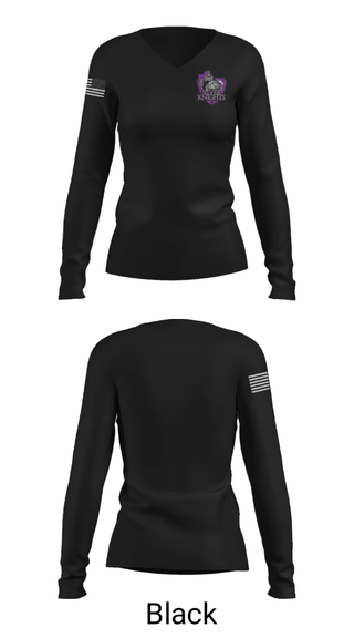 Women's Long Sleeve Vneck Shirt, York South Silver Knights Basketball, Men's Basketball, Teamtime, Team time, sublimation, custom sports apparel, team uniforms, spirit wear, spiritwear, sports uniforms, custom shirts, team store, custom team store, fundraiser sports, apparel fundraiser