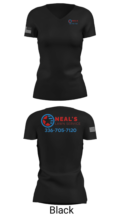 Neal's Lawn Service 22363993 Women's Short Sleeve V-neck Shirt - 14