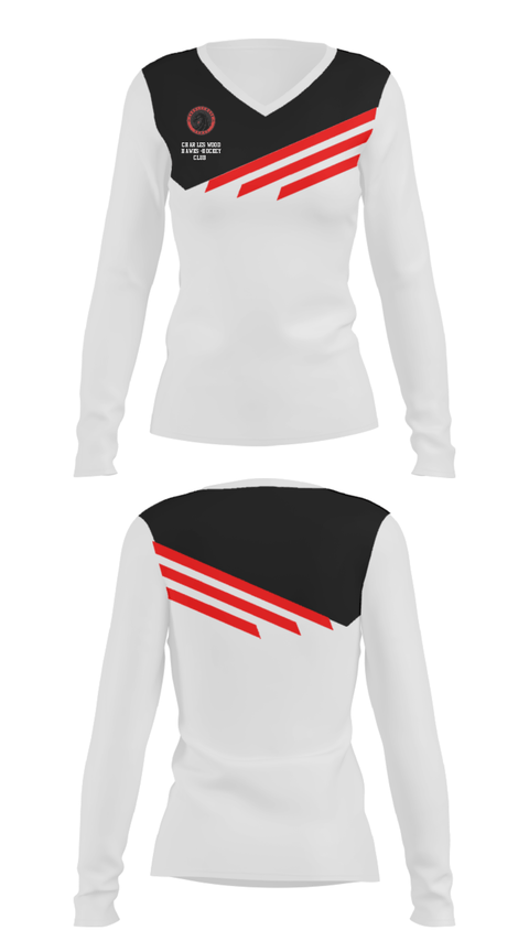Women's Long Sleeve Vneck Shirt, Charleswood Hawks-Hockey Club, Ice Hockey, Teamtime, Team time, sublimation, custom sports apparel, team uniforms, spirit wear, spiritwear, sports uniforms, custom shirts, team store, custom team store, fundraiser sports, apparel fundraiser