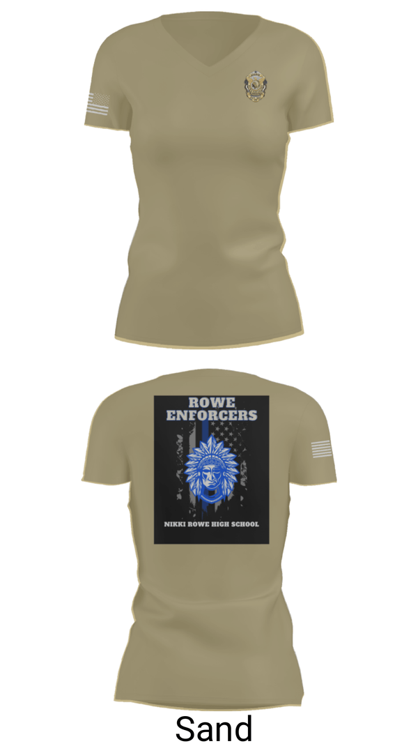 Women's Short Sleeve Vneck Shirt, Rowe Enforcers, Police, Teamtime, Team time, sublimation, custom sports apparel, team uniforms, spirit wear, spiritwear, sports uniforms, custom shirts, team store, custom team store, fundraiser sports, apparel fundraiser