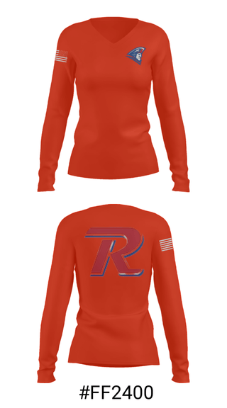 Women's Long Sleeve Vneck Shirt, Revere High School Basketball, Men's Basketball, Teamtime, Team time, sublimation, custom sports apparel, team uniforms, spirit wear, spiritwear, sports uniforms, custom shirts, team store, custom team store, fundraiser sports, apparel fundraiser